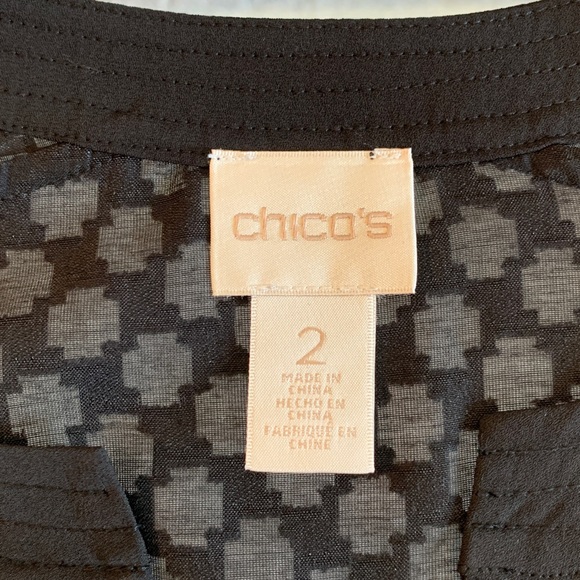 Chico’s Sheer Black Top Chico’s Elegant Top - Picture 9 of 16